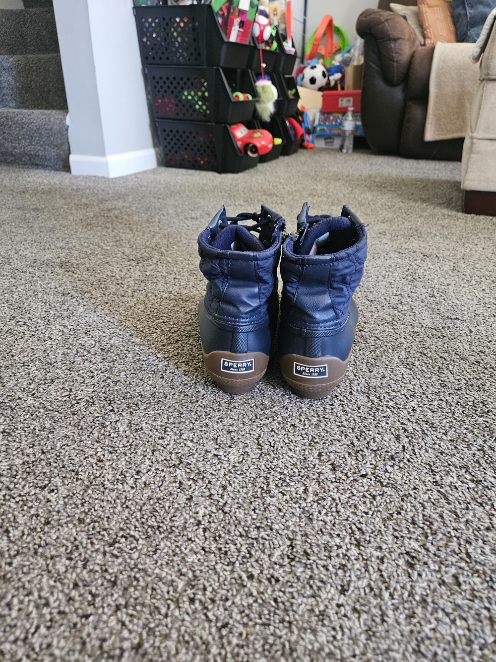 Sperry Women's Waterproof Duck Boots Navy Blue Rubber Rain Boots Size 8.5M - Picture 4 of 7